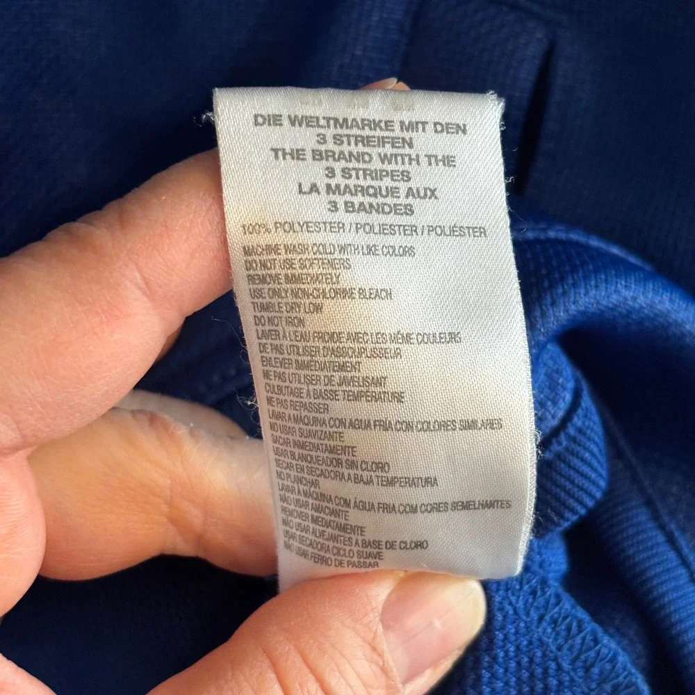 Vtg Adidas Mens Blue Full Zip Track Jacket Y2K Logo Oversized Large Streetwear